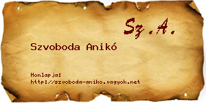 Szvoboda Anikó névjegykártya